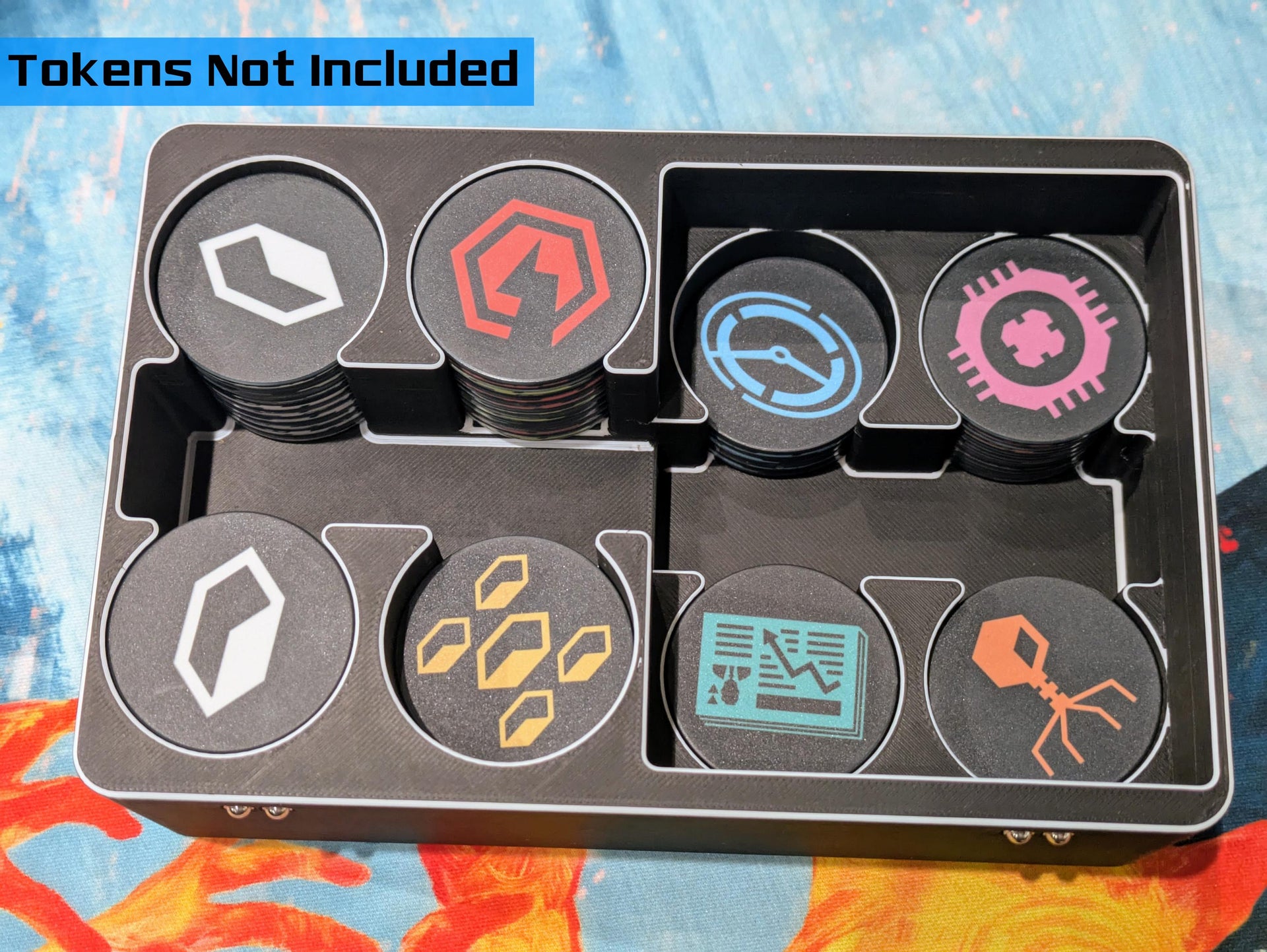 Netrunner Poker Chip Token Box - Neon Static - Backroom Deals