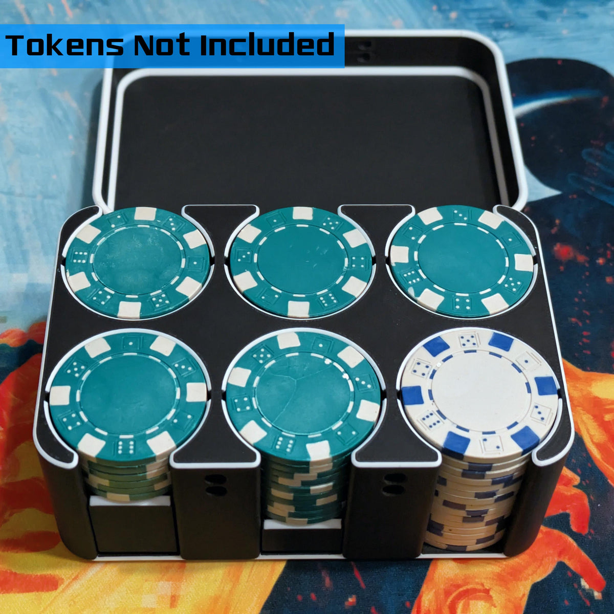 Netrunner Poker Chip Token Box - Neon Static - Backroom Deals