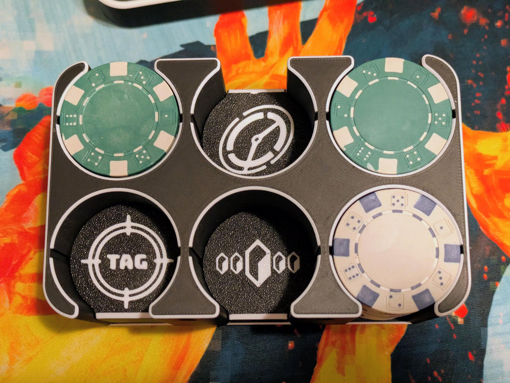 Netrunner Poker Chip Token Box - Neon Static - Backroom Deals